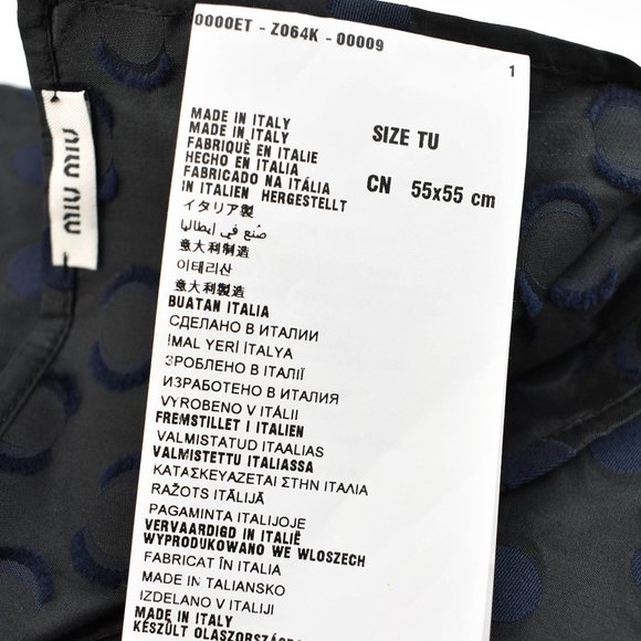 MIU MIU: Black, Silk Blend Polka Dot Scarf 21" x 21" (mn) - Picture 2 of 6